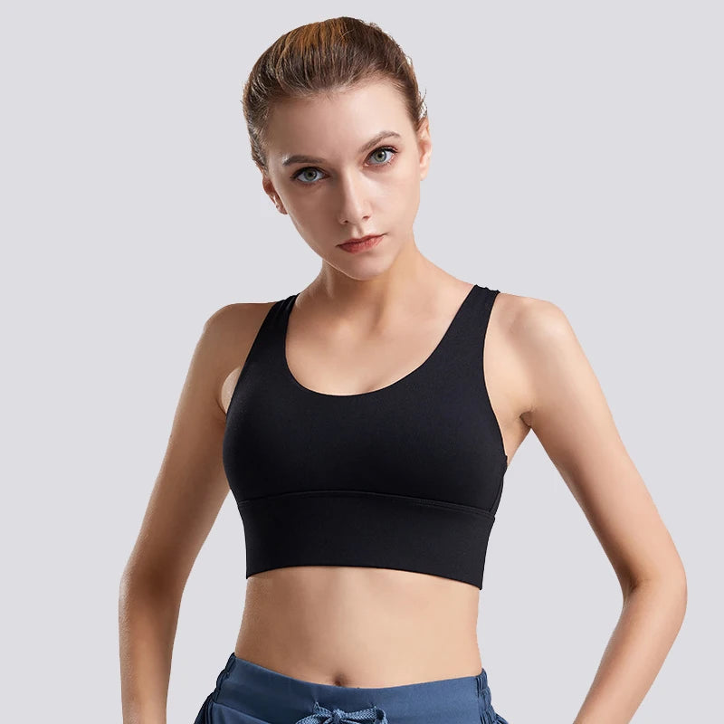 SOISOU Adjustable Yoga Sports Bra – Breathable Nylon Fitness Top