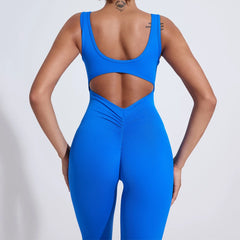 QINACTIV RearV-lift buttocks tight fitting one-piece nude yoga suit winter women's outdoor running sports one-piece fitness suit