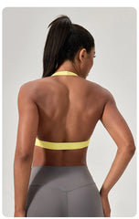 Women's Naked Feeling Strappy Padded Sports Bra - Criss-Cross Back Yoga Top