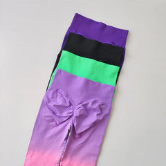 Seamless Leggings for Women, Yoga Pants, Push Up, Sports Fitness, Jogging,  High Waist, Gym Workout, Gradient Running Leggings