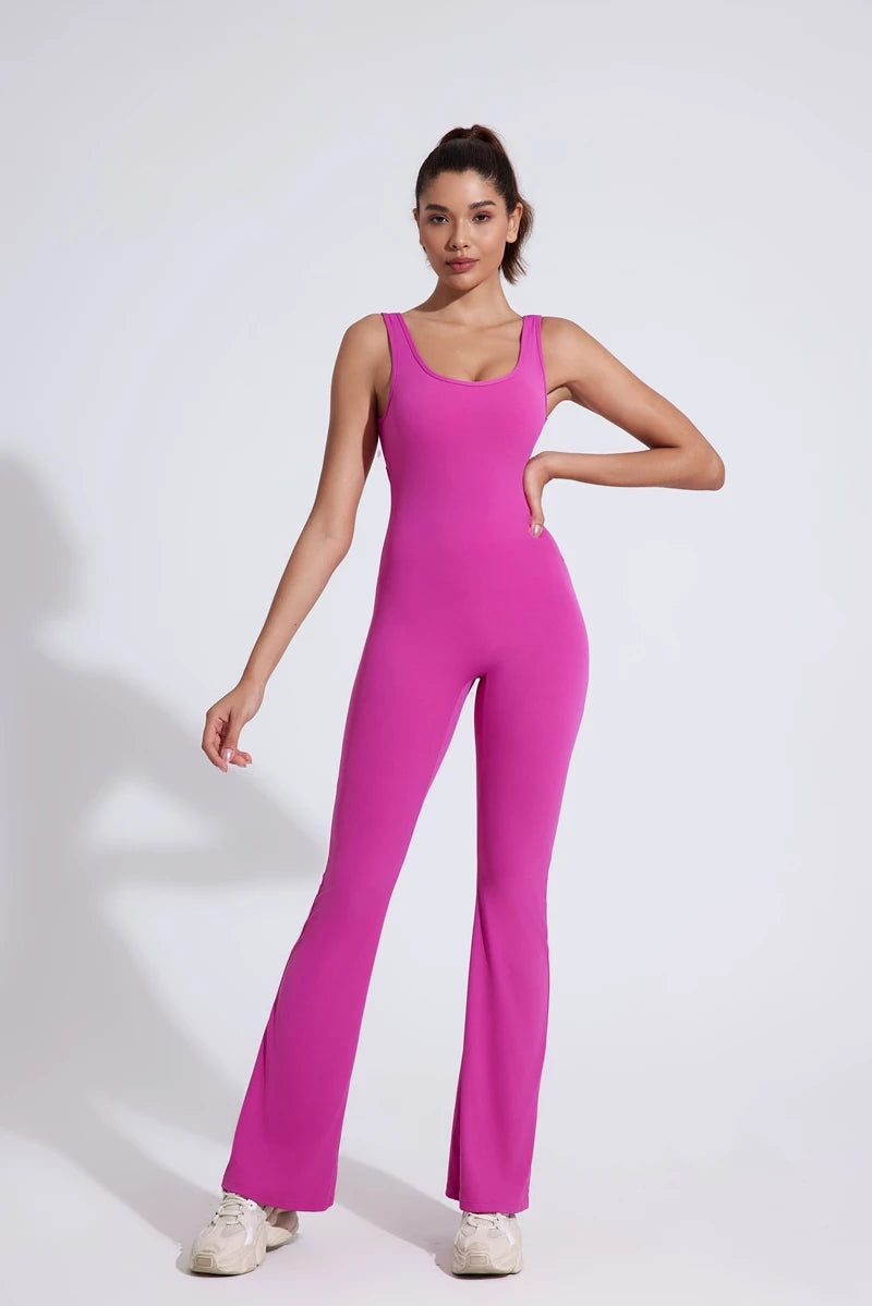 QINACTIV RearV-lift buttocks tight fitting one-piece nude yoga suit winter women's outdoor running sports one-piece fitness suit