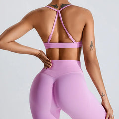 NCLAGEN Seamless Push-Up Sports Bra with Adjustable Straps









