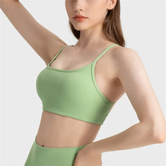 Stylish Cross Thin Straps Sports Bra Padded Gym Fitness Underwear For Women Beautiful Backless Workout Yoga Bra