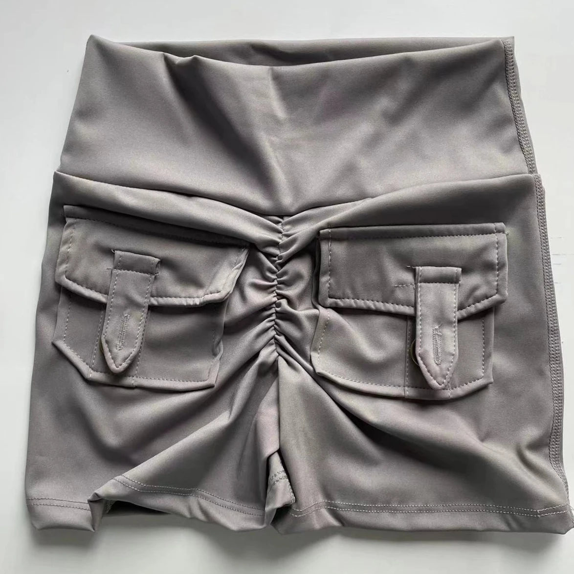 Women's Peach Butt Fitness Shorts - High-Waist Cargo Three-Quarter Yoga Tight