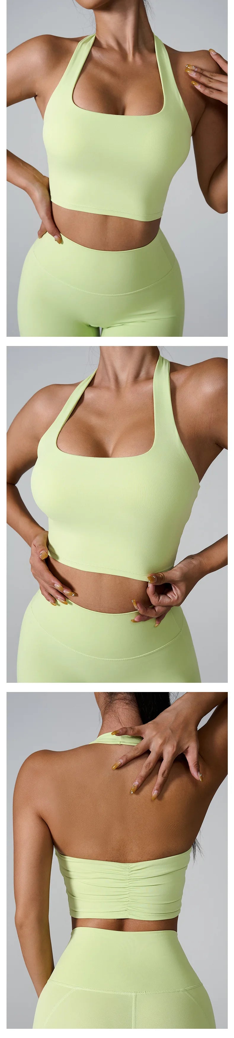 Ctenkevet Hang Oneself Sports Tank Tops Women Gym Backless Bra Yoga Vest Female Push Up Crop Top Sport Outfit For Woman