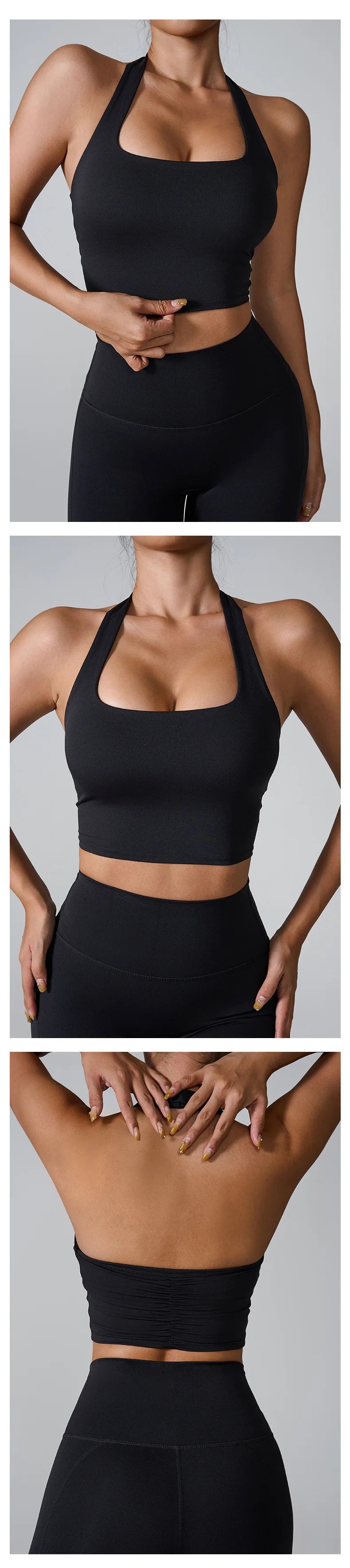 Ctenkevet Hang Oneself Sports Tank Tops Women Gym Backless Bra Yoga Vest Female Push Up Crop Top Sport Outfit For Woman