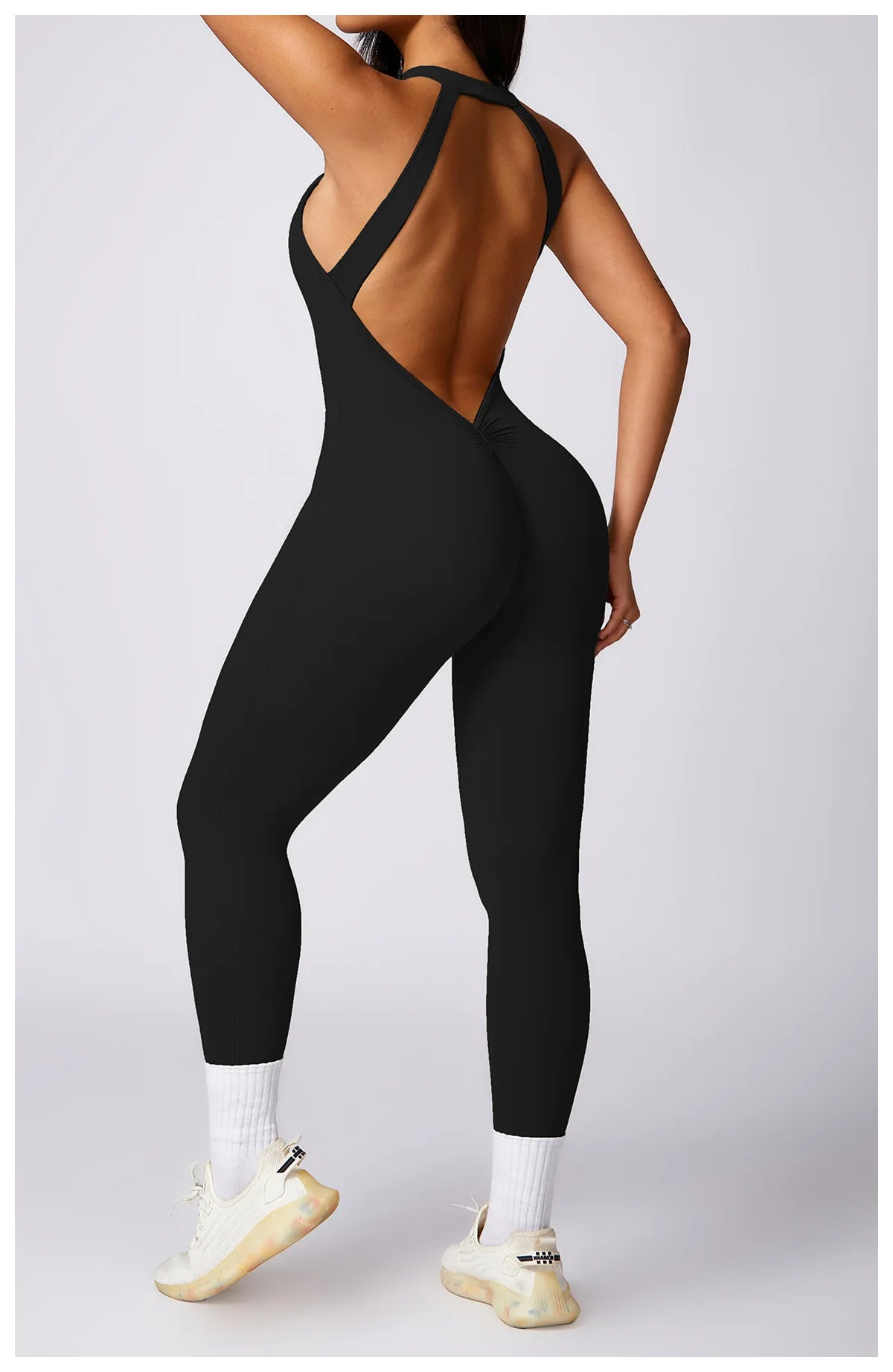 Ctenkevet Fitness Backless Bodysuit Women Gym Jumpsuit Woman Quick-Dry Yoga Clothes Short Workout Rompers Sports One-Piece Suit