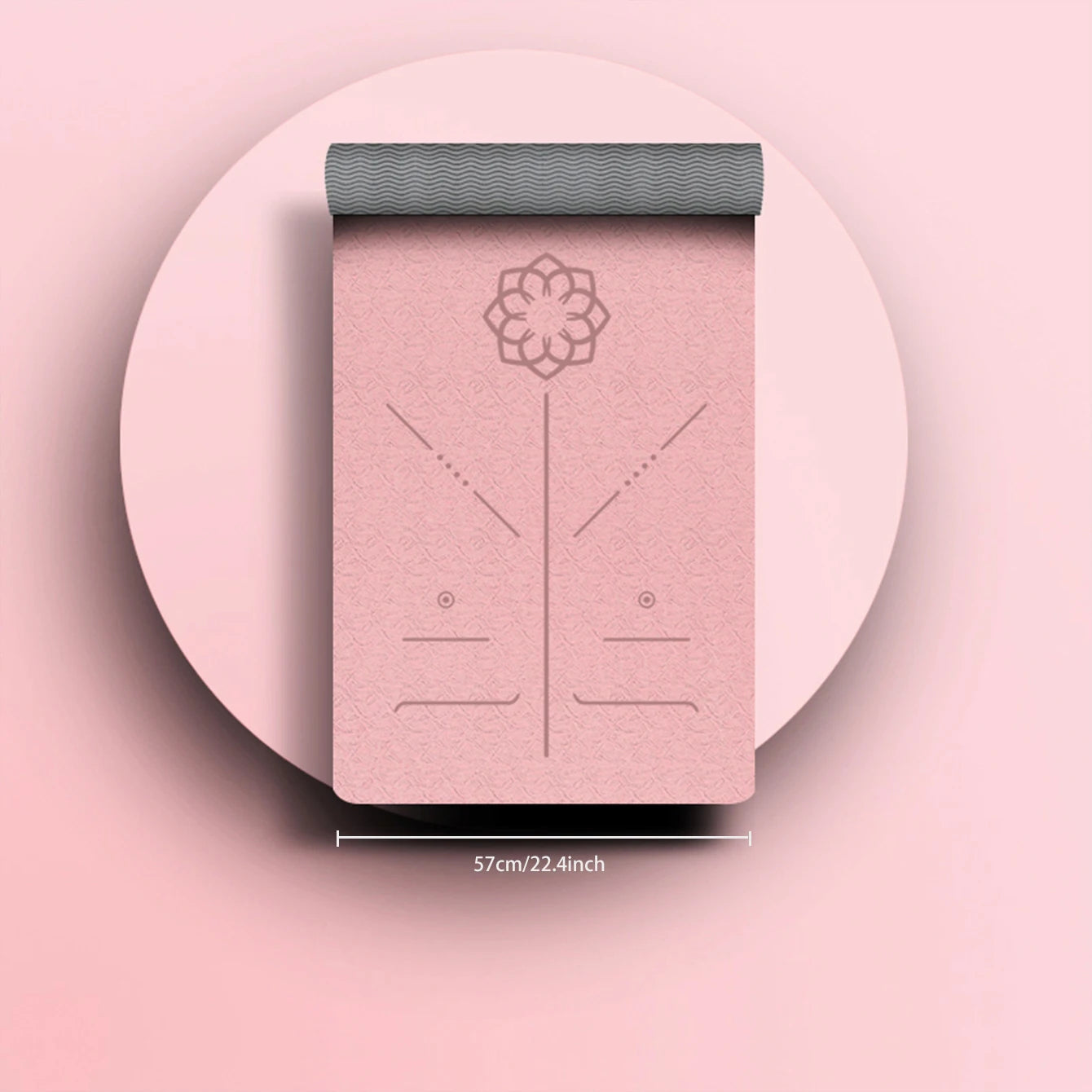 TPE eco-friendly yoga mat with strap, non-slip mat for women’s home fitness and Pilates.