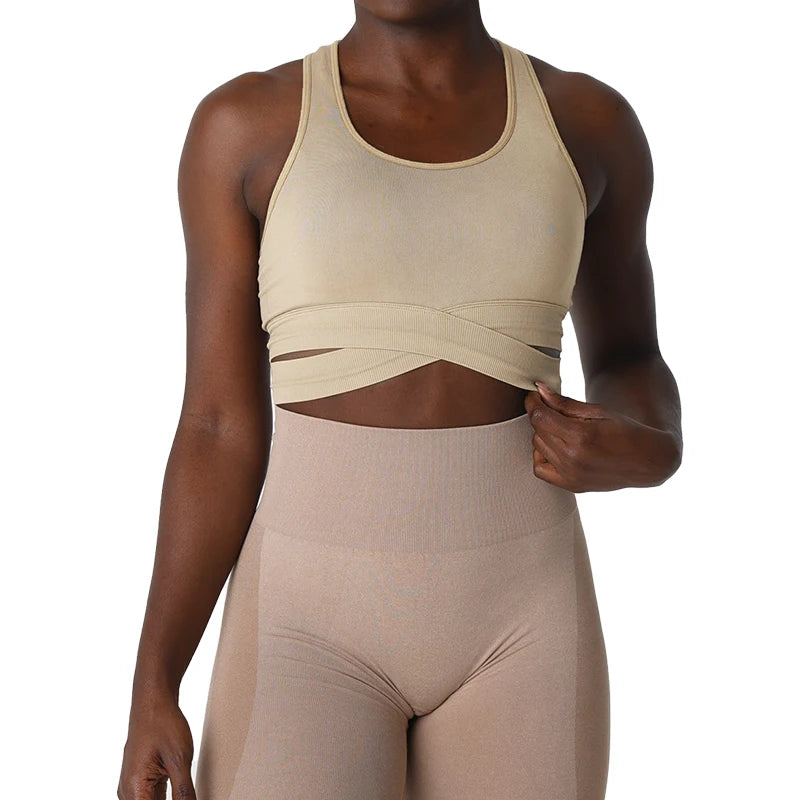 Sculpt Seamless Bra Top Spandex Woman Fitness Elastic Breathable Breast Enhancement Leisure Sports Underwear