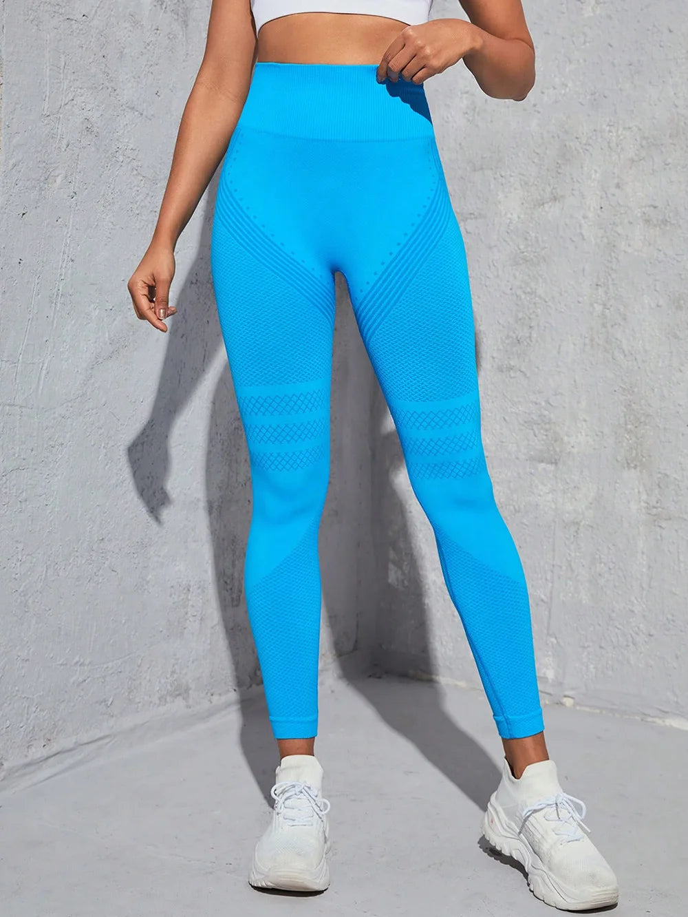 Sexy Line Hip Lifting Sports Tights Women High Waist Elastic Yoga Pants Running Fitness Pants Breathable Sports Leggings