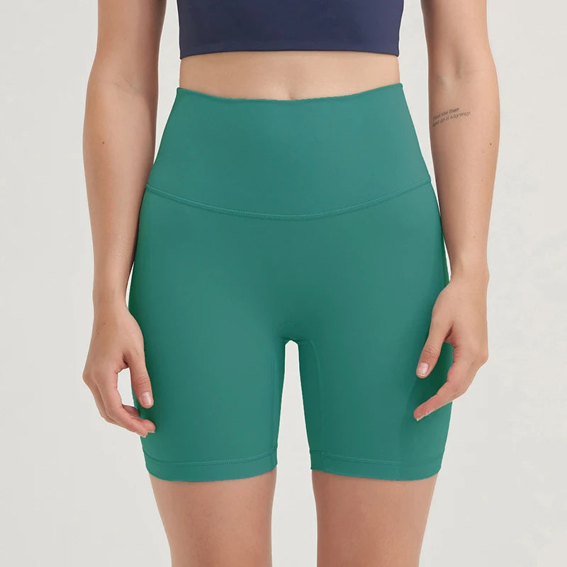 SOISOU Nylon Women's Shorts Gym Yoga Shorts Leggings High Waist Elastic Tight Breathable No Awkward Lines Women's Cycling Shorts