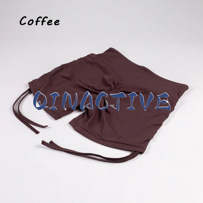 QINACTIVE Shorts Women High V Waist Drawstring Sports Shorts Cycling Biker Breathable Butt Crack Push Up Short Leggging Tights