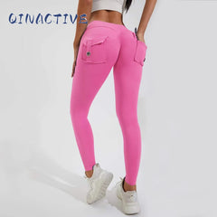 QINACTIVE Leggings Women For Gym With Pocket leggins Yoga Pants Fitness Tights High Waist Fitness Legging Womens Clothing