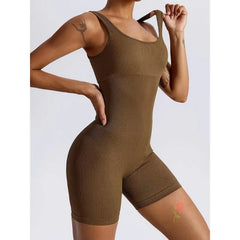 STOUREG Seamless threaded tight one-piece yoga wear,women's high elasticity sports one-piece,hip lifting shorts fitness clothing