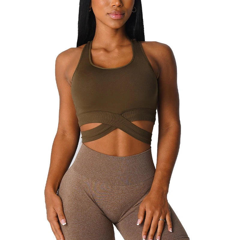 Sculpt Seamless Bra Top Spandex Woman Fitness Elastic Breathable Breast Enhancement Leisure Sports Underwear