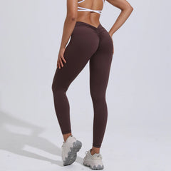 QINACTIVE V-Back Leggings Sports Yoga Pants Women Fitness Gym Tights High Waist Leggings Push Up