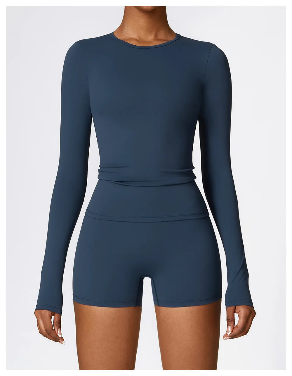 women’s long sleeve dry-fit yoga top.