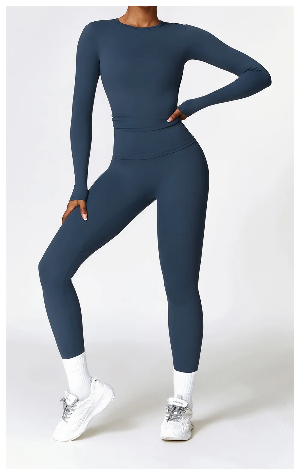 women’s long sleeve dry-fit yoga top.