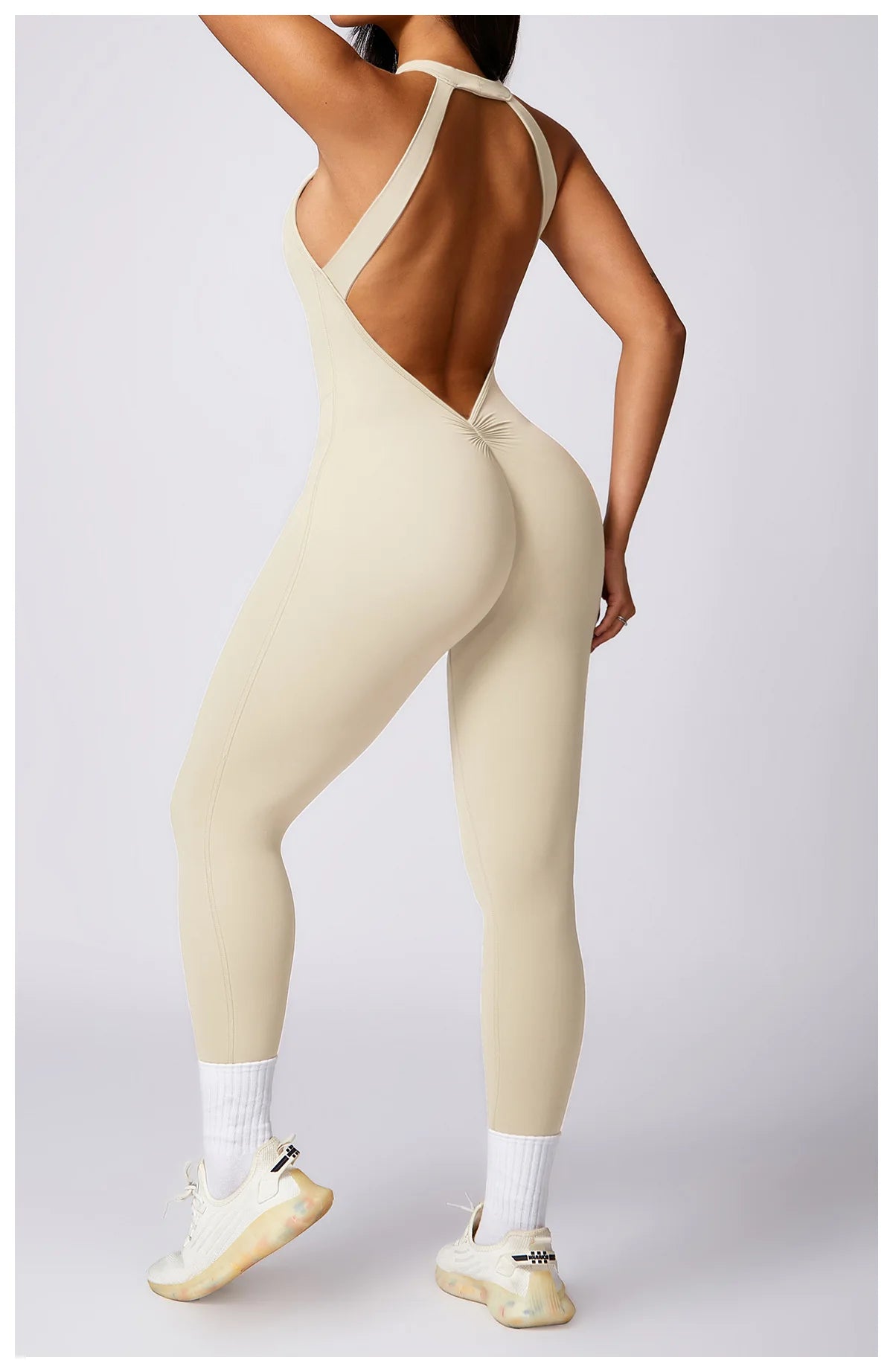 Ctenkevet Fitness Backless Bodysuit Women Gym Jumpsuit Woman Quick-Dry Yoga Clothes Short Workout Rompers Sports One-Piece Suit