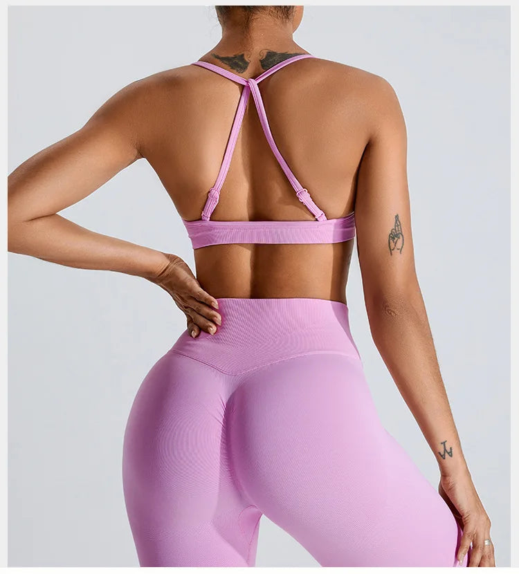 NCLAGEN Seamless Push-Up Sports Bra – High Support, Adjustable Straps, Yoga Top