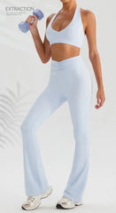 Women's Halter Neck Padded Yoga Bra - Backless Outdoor Running Top