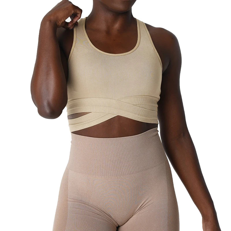Sculpt Seamless Bra Top Spandex Woman Fitness Elastic Breathable Breast Enhancement Leisure Sports Underwear