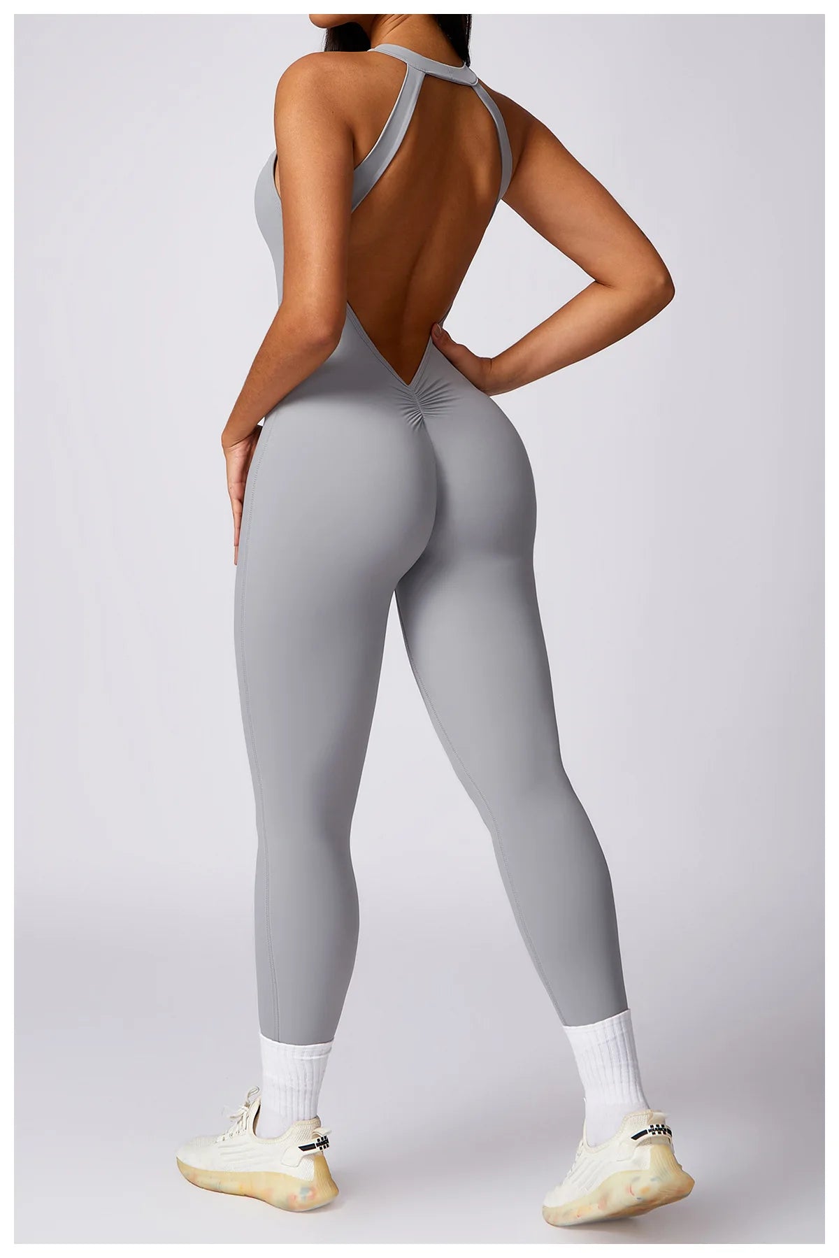 Ctenkevet Fitness Backless Bodysuit Women Gym Jumpsuit Woman Quick-Dry Yoga Clothes Short Workout Rompers Sports One-Piece Suit