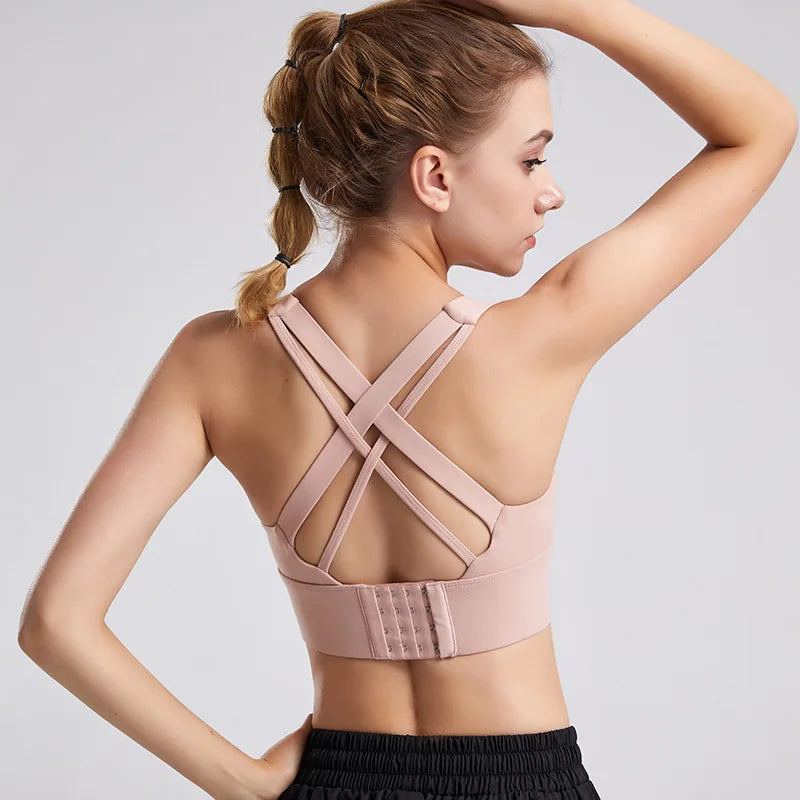 SOISOU Adjustable Yoga Sports Bra – Breathable Nylon Fitness Top