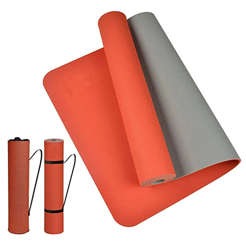 Non-Slip TPE Yoga Mat – 6mm thick, comfortable