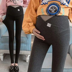 Low-Waist Cotton Maternity Leggings - Casual Skinny Pregnancy Pants