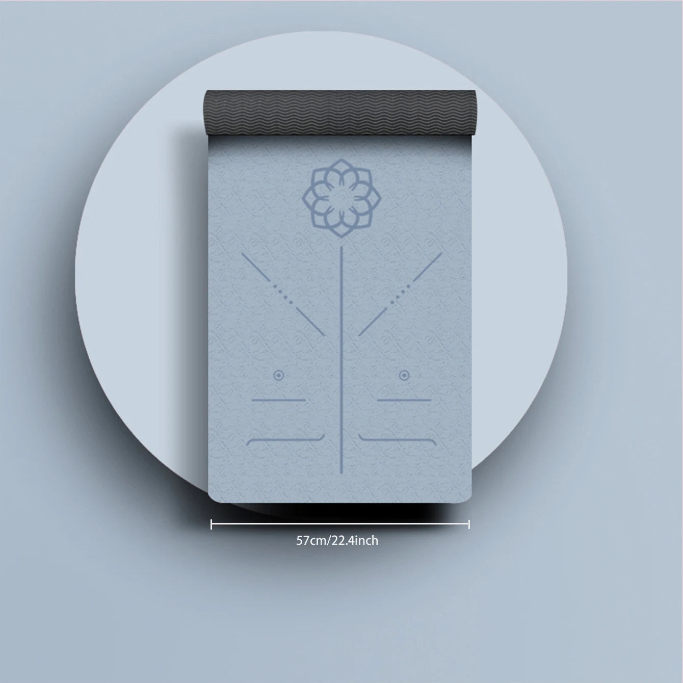 TPE eco-friendly yoga mat with strap, non-slip mat for women’s home fitness and Pilates.