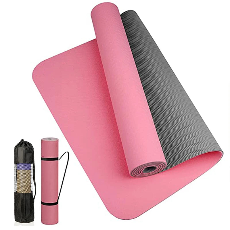 Non-Slip TPE Yoga Mat – 6mm Thick, Comfortable & Durable