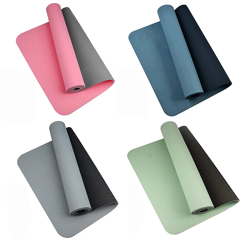 Non-Slip TPE Yoga Mat – 6mm thick, comfortable