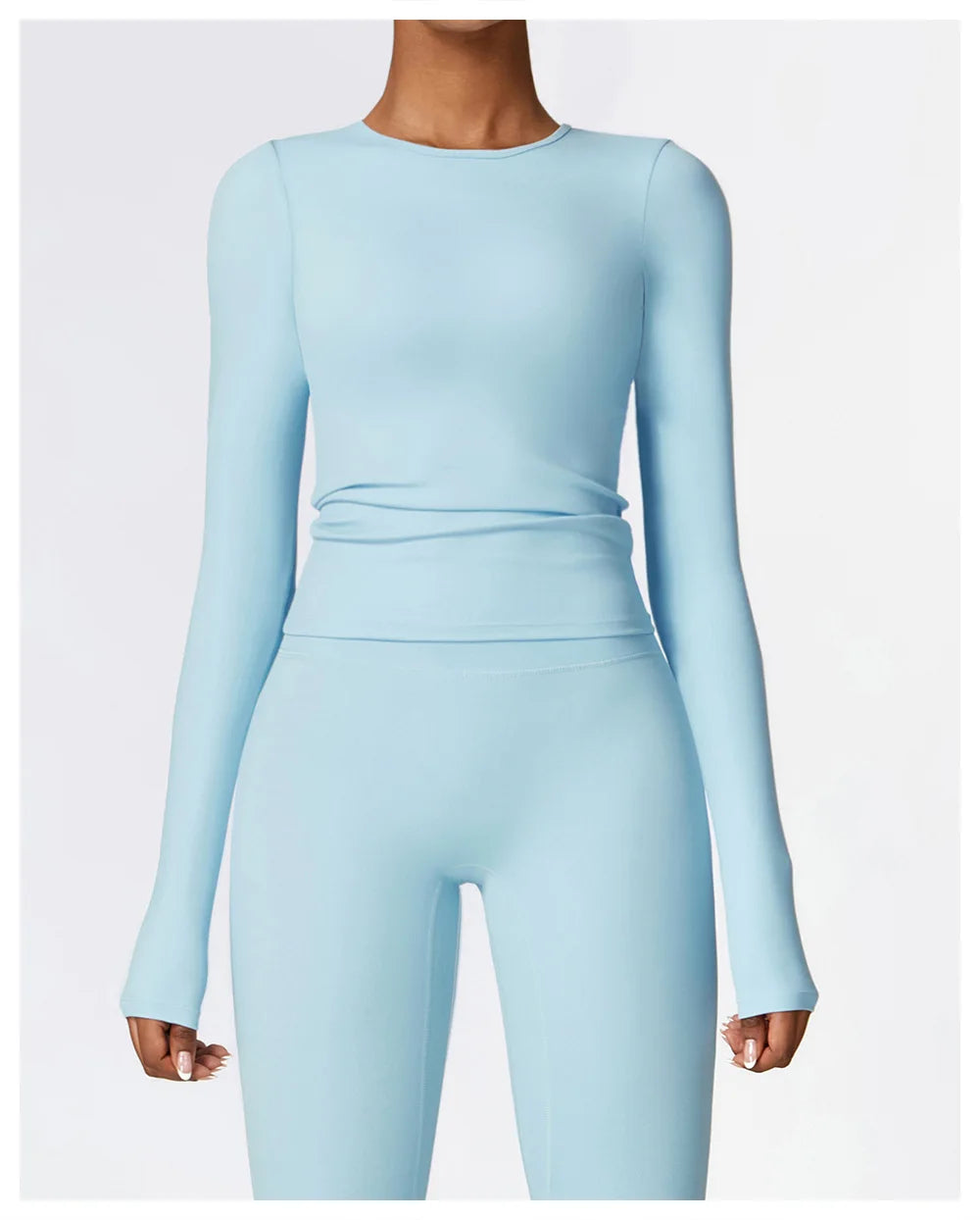 women’s long sleeve dry-fit yoga top.