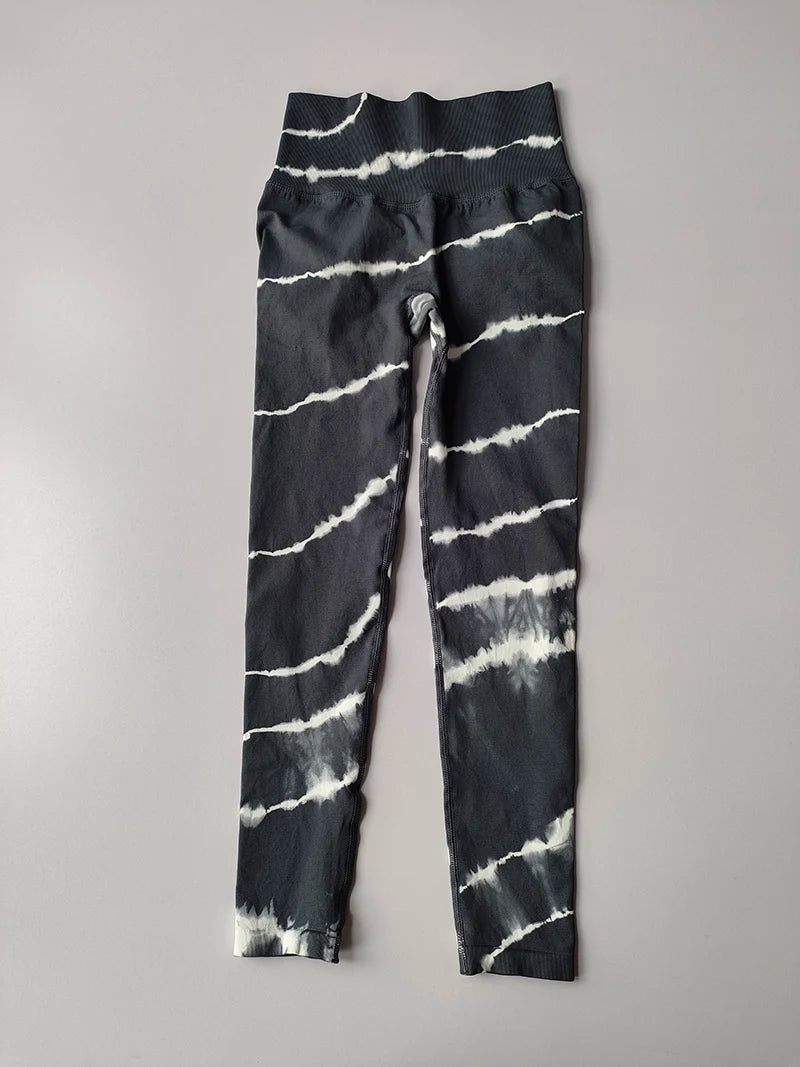Tie-Dye High-Waist Yoga Leggings for Women Seamless Gym Sports Workout Tights Fitness Running Leggings