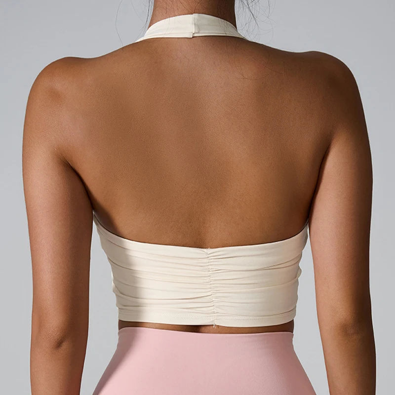 Ctenkevet Hang Oneself Sports Tank Tops Women Gym Backless Bra Yoga Vest Female Push Up Crop Top Sport Outfit For Woman