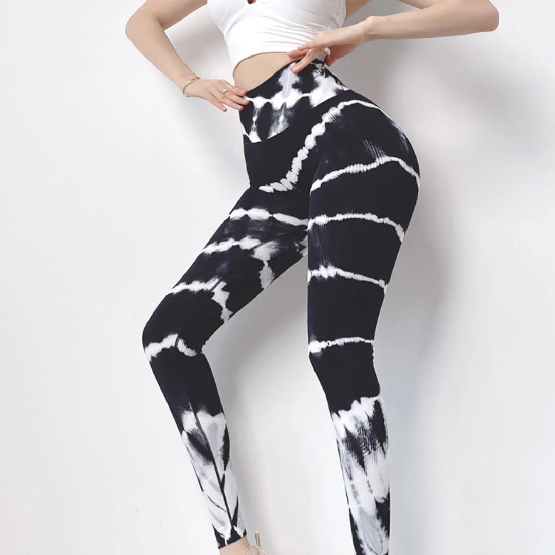 Tie-Dye High-Waist Yoga Leggings for Women Seamless Gym Sports Workout Tights Fitness Running Leggings