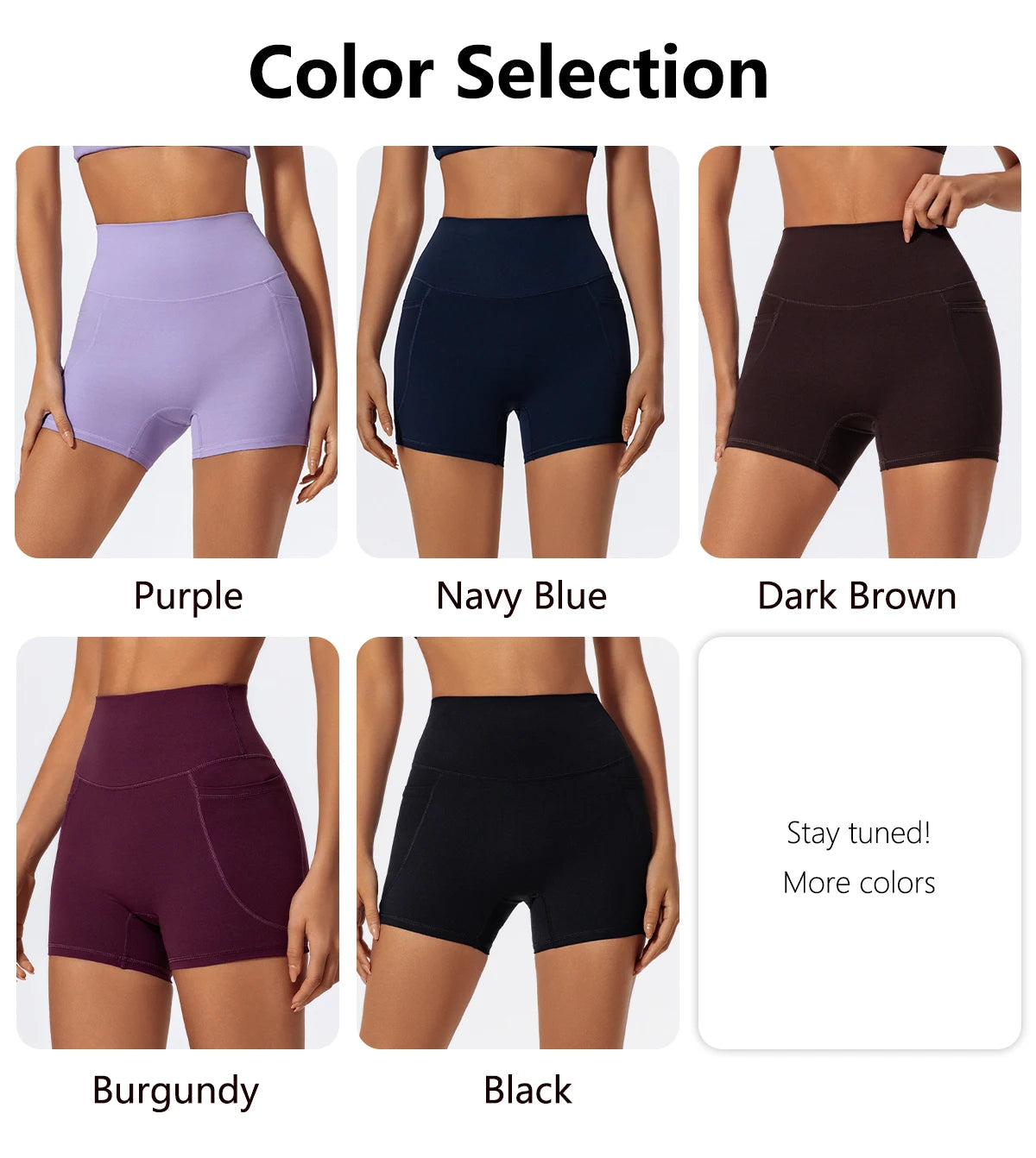 Ctenkevet Women's Pocket Athletic Shorts Running Tight Pants Gym Workout Yoga Trunks Female High Waist Buttock Lift Legging