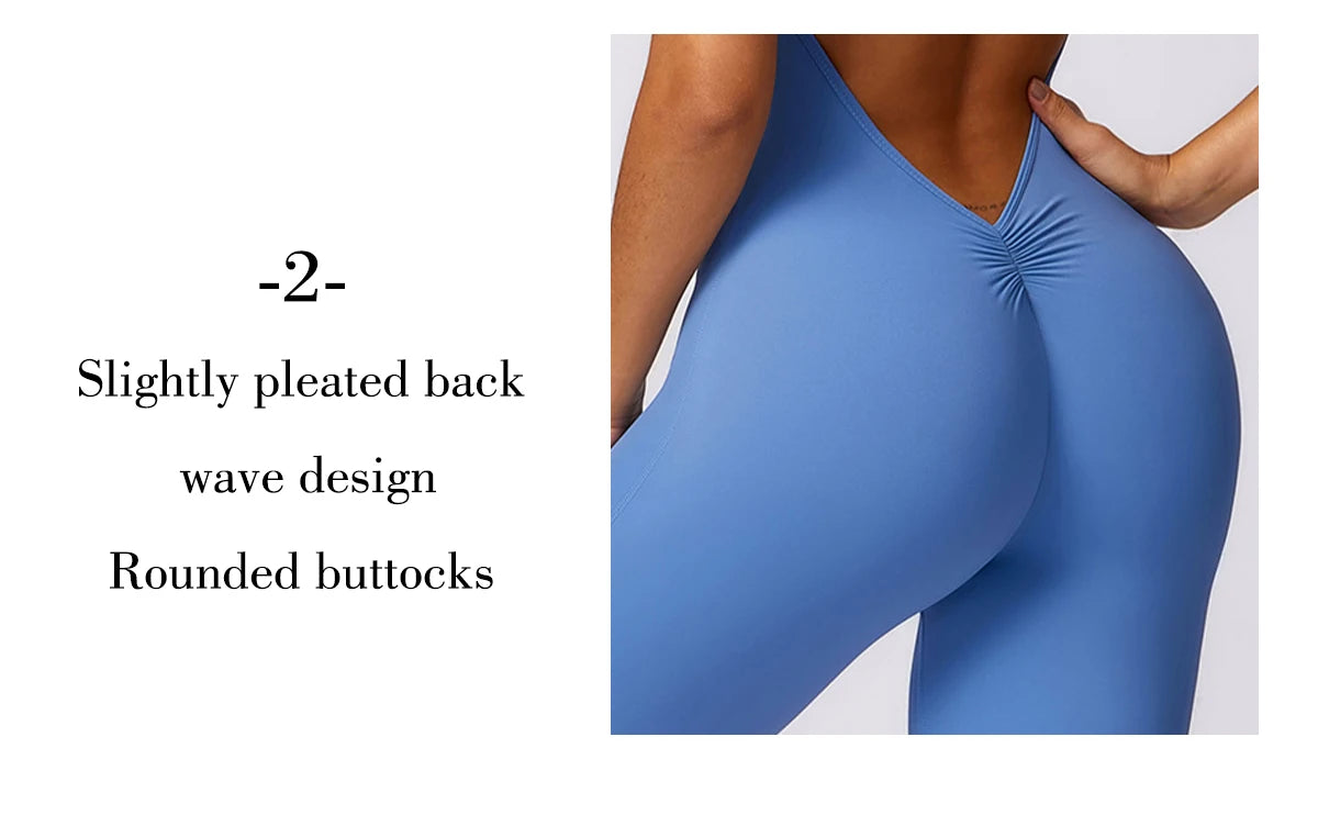 Ctenkevet Fitness Backless Bodysuit Women Gym Jumpsuit Woman Quick-Dry Yoga Clothes Short Workout Rompers Sports One-Piece Suit