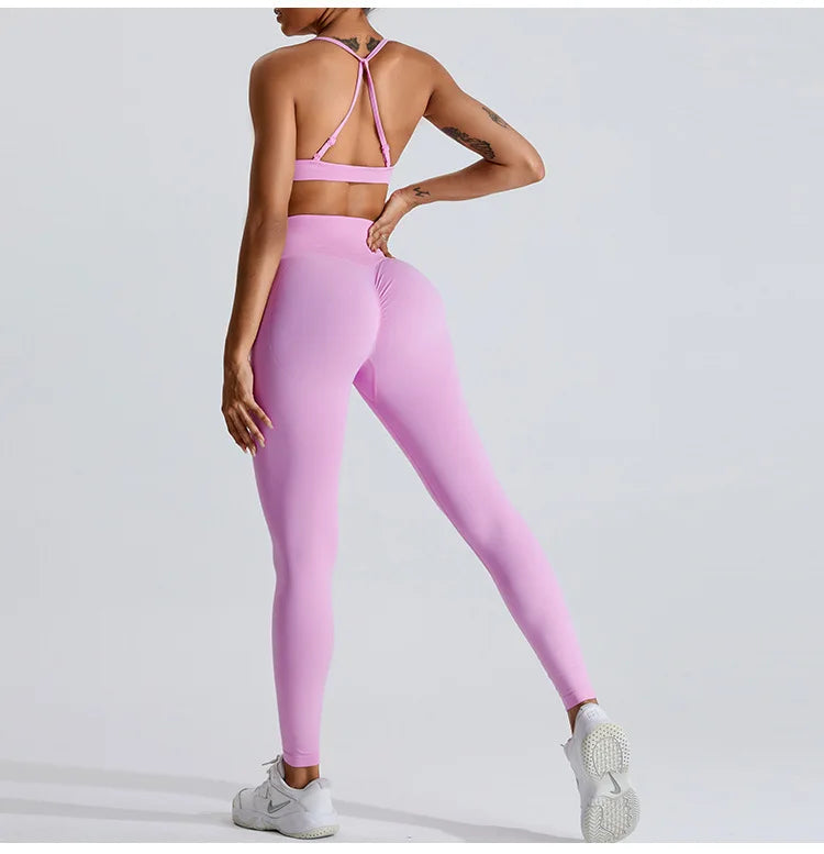 NCLAGEN Seamless Push-Up Sports Bra – High Support, Adjustable Straps, Yoga Top