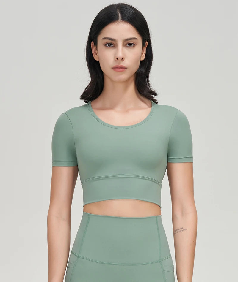 SOISOU Nylon Gym Bra Top Women Yoga Sport Shirts Crop Top Tight Elastic Breathable Chest Pad Removable Womens Clothing 6 Colors