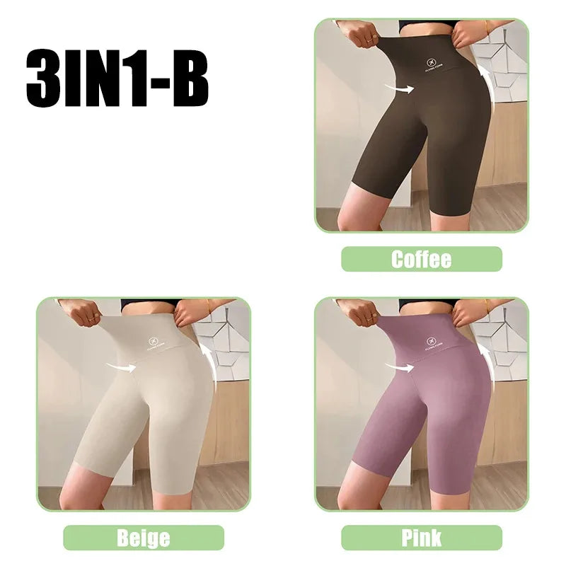 Women's High-Waist Push-Up Gym Shorts - Seamless Yoga & Cycling Leggings