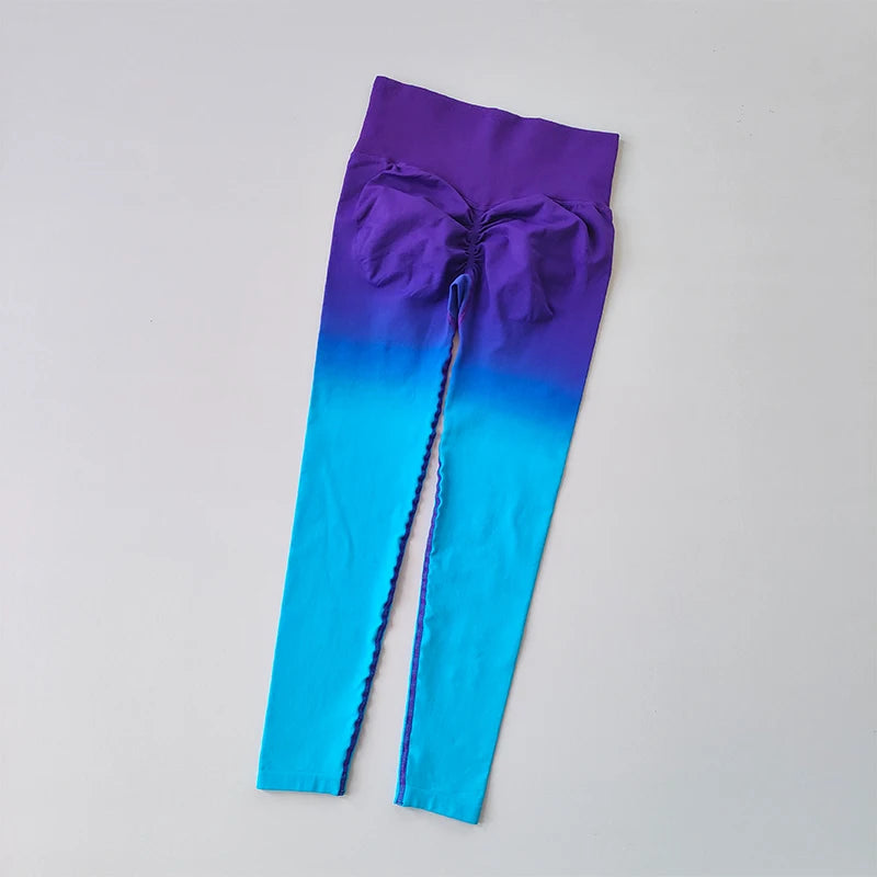 Seamless Leggings for Women, Yoga Pants, Push Up, Sports Fitness, Jogging,  High Waist, Gym Workout, Gradient Running Leggings