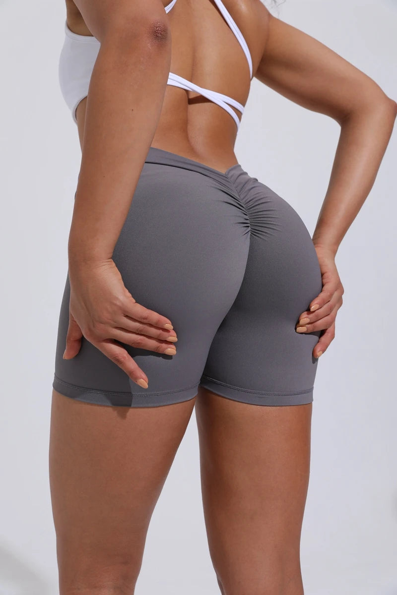 QINACTIVE V-Back Shorts Womens Clothing Gym Short Shorts Cycling Shorts Activewear High Elastic Tights Fitness Leggings