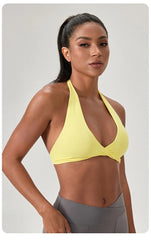 Women's Naked Feeling Strappy Padded Sports Bra - Criss-Cross Back Yoga Top