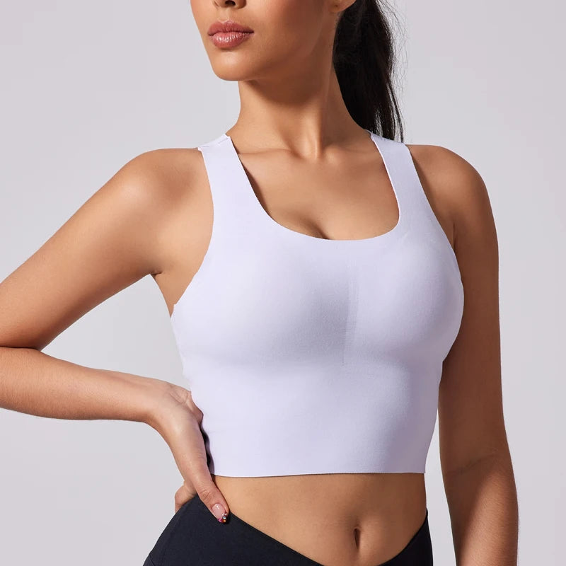 Women's Fitness Wear – Shock-Absorbing Yoga Bra with Wide Straps