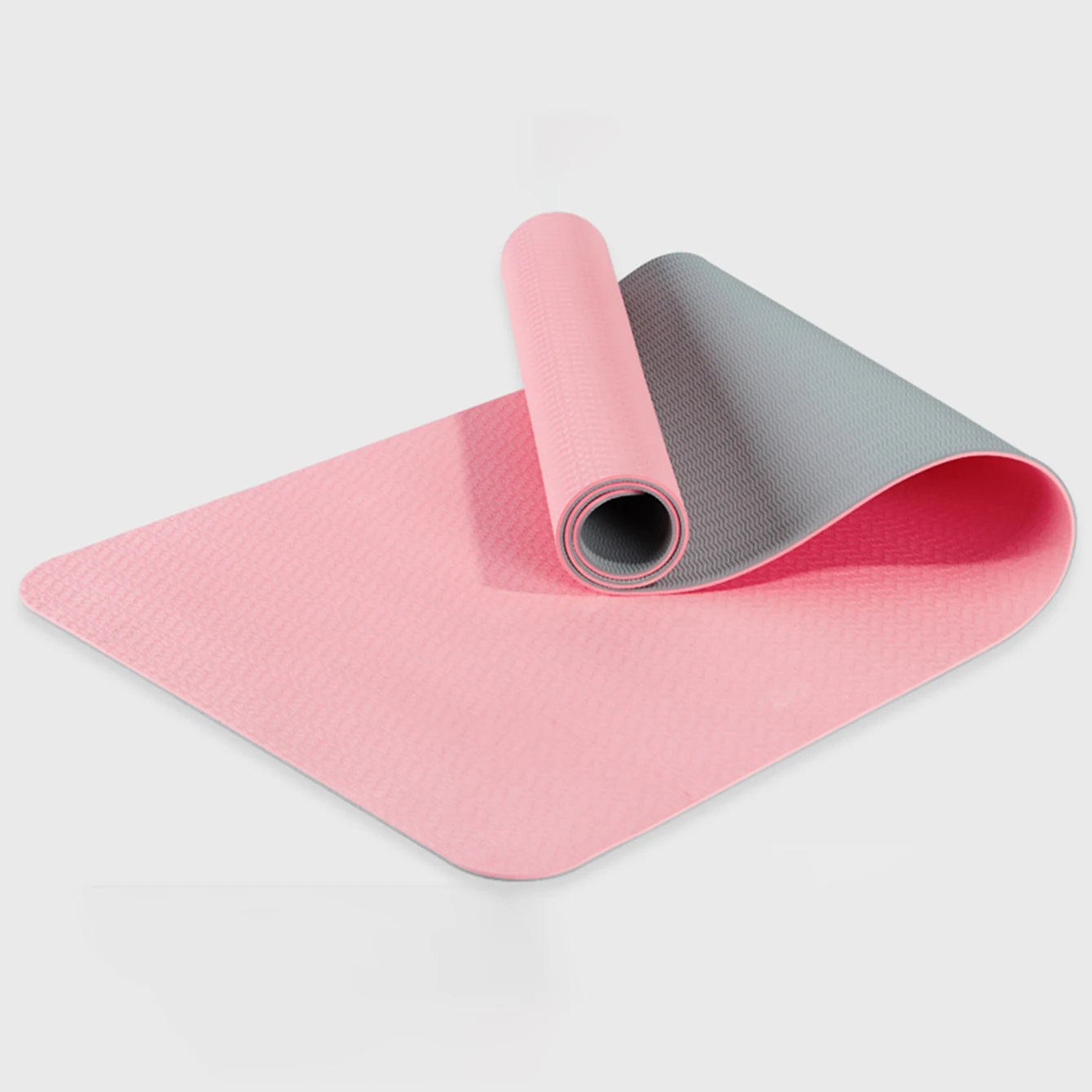 TPE eco-friendly yoga mat with strap, non-slip mat for women’s home fitness and Pilates.