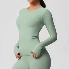 Women's Long Sleeve Workout Top - Dry Fit Breathable Sports Top