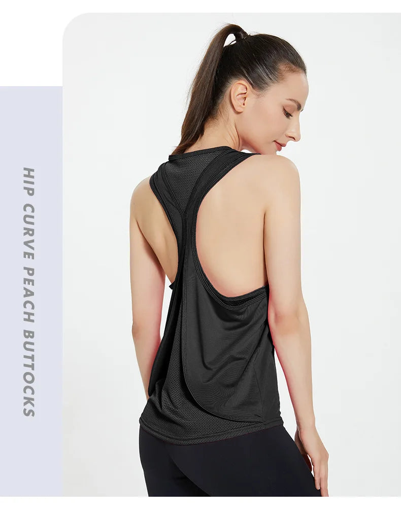 STOUREG STOUREG Women's Sleeveless Workout Gym Tank Top, Running Training Yoga Top, Fitness Sports Yoga Shirt