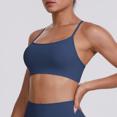Shockproof Women's Fitness Crop Top - Breathable Nylon Yoga Bra